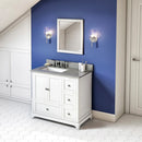 Jeffrey Alexander 36" White Addington Left Offset with Steel Gray Cultured Marble Vanity Top Rectangle Bowl