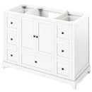 Jeffrey Alexander 48" White Addington with Calacatta Vienna Quartz Vanity Top Rectangle Bowl