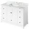 Jeffrey Alexander 48" White Addington with Calacatta Vienna Quartz Vanity Top Rectangle Bowl