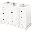 Jeffrey Alexander 48" White Addington with Steel Gray Cultured Marble Vanity Top Rectangle Bowl