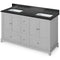 Jeffrey Alexander 60" Gray Addington Double Bowl with Black Granite Vanity Top