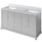 Jeffrey Alexander 60" Gray Addington Double Bowl with White Carrara Marble Vanity Top