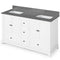 Jeffrey Alexander 60" White Addington Double Bowl with Boulder Cultured Marble Vanity Top