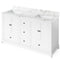 Jeffrey Alexander 60" White Addington Double Bowl with Calacatta Vienna Quartz Vanity Top