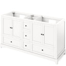 Jeffrey Alexander 60" White Addington Double Bowl with White Carrara Marble Vanity Top