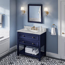 Jeffrey Alexander 36" Hale Blue Adler with Calacatta Vienna Quartz Vanity Top Rectangle Bowl