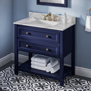 Jeffrey Alexander 36" Hale Blue Adler with Calacatta Vienna Quartz Vanity Top Rectangle Bowl