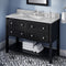 Jeffrey Alexander 48" Black Adler with Calacatta Vienna Quartz Vanity Top Rectangle Bowl