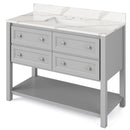 Jeffrey Alexander 48" Gray Adler with Calacatta Vienna Quartz Vanity Top Rectangle Bowl