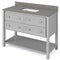 Jeffrey Alexander 48" Gray Adler with Steel Gray Cultured Marble Vanity Top Rectangle Bowl