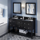 Jeffrey Alexander 60" Black Adler Double Bowl with Black Granite Vanity Top