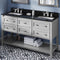 Jeffrey Alexander 60" Gray Adler Double Bowl with Black Granite Vanity Top