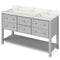 Jeffrey Alexander 60" Gray Adler Double Bowl with Calacatta Vienna Quartz Vanity Top