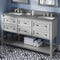 Jeffrey Alexander 60" Gray Adler Double Bowl with Steel Gray Cultured Marble Vanity Top 