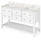 Jeffrey Alexander 60" White Adler Double Bowl with Calacatta Vienna Quartz Vanity Top