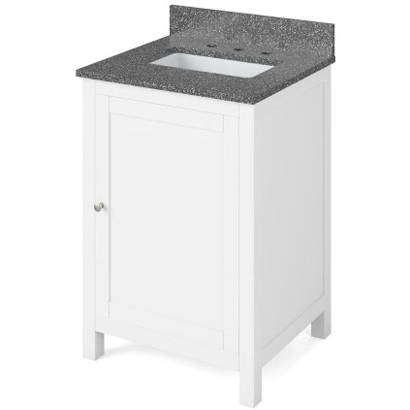 Jeffrey Alexander 24" White Astoria with Boulder Cultured Marble Vanity Top Rectangle Bowl