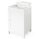 Jeffrey Alexander 24" White Astoria with Calacatta Vienna Quartz Vanity Top Rectangle Bowl