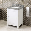 Jeffrey Alexander 24" White Astoria with Steel Gray Cultured Marble Vanity Top Rectangle Bowl