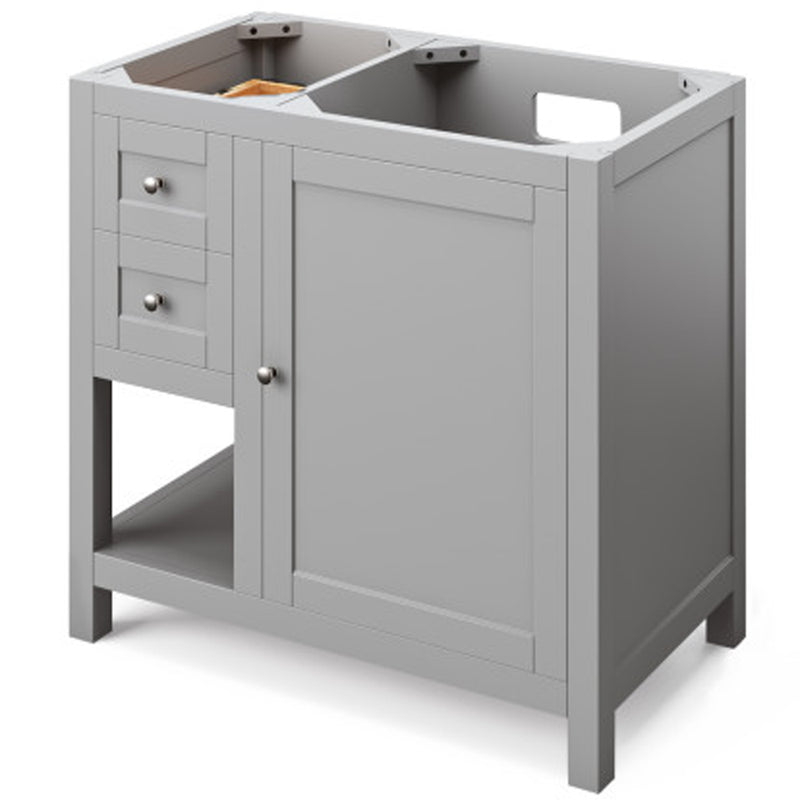 Jeffrey Alexander 36" Gray Astoria Right Offset with Boulder Cultured Marble Vanity Top Rectangle Bowl