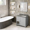 Jeffrey Alexander 36" Gray Astoria Right Offset with Boulder Cultured Marble Vanity Top Rectangle Bowl