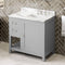 Jeffrey Alexander 36" Gray Astoria Right Offset with Calacatta Vienna Quartz Vanity Top Rectangle Bowl