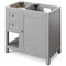 Jeffrey Alexander 36" Gray Astoria Right Offset with Steel Gray Cultured Marble Vanity Top