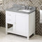 Jeffrey Alexander 36" White Astoria Right Offset with Steel Gray Cultured Marble Vanity Top Rectangle Bowl