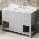 Jeffrey Alexander 48" Gray Astoria with Calacatta Vienna Quartz Vanity Top Rectangle Bowl