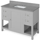 Jeffrey Alexander 48" Gray Astoria with Steel Gray Cultured Marble Vanity Top Rectangle Bowl