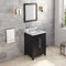 Jeffrey Alexander 24" Black Cade with White Carrara Marble Vanity Top Rectangle Bowl