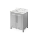 Jeffrey Alexander 30" Gray Cade with Calacatta Vienna Quartz Vanity Top Rectangle Bowl