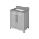 Jeffrey Alexander 30" Gray Cade with Steel Gray Cultured Marble Vanity Top Rectangle Bowl