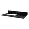 Jeffrey Alexander 36" Black Cade Left Offset with Black Granite Vanity Top Rectangle Bowl