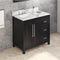 Jeffrey Alexander 36" Black Cade Left Offset with Calacatta Vienna Quartz Vanity Top Rectangle Bowl