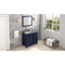 Jeffrey Alexander 36" Hale Blue Cade Left Offset with Boulder Cultured Marble Vanity Top Rectangle Bowl