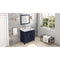 Jeffrey Alexander 36" Hale Blue Cade Left Offset with Calacatta Vienna Quartz Vanity Top Rectangle Bowl