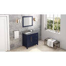 Jeffrey Alexander 36" Hale Blue Cade Left Offset with Steel Gray Cultured Marble Vanity Top Rectangle Bowl