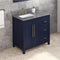 Jeffrey Alexander 36" Hale Blue Cade Left Offset with Steel Gray Cultured Marble Vanity Top Rectangle Bowl