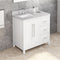 Jeffrey Alexander 36" White Cade Vanity Left Offset Rectangle Bowl with White Carrara Marble Vanity Top