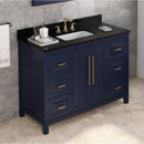 Jeffrey Alexander 48" Hale Blue Cade Vanity Rectangle Bowl with Black Granite Vanity Top