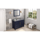 Jeffrey Alexander 48" Hale Blue Cade Vanity Rectangle Bowl with Steel Gray Cultured Marble Vanity Top