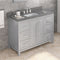 Jeffrey Alexander 48" Gray Cade Vanity Rectangle Bowl with Boulder Cultured Marble Vanity Top