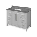 Jeffrey Alexander 48" Gray Cade Vanity Rectangle Bowl with Boulder Cultured Marble Vanity Top