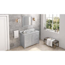 Jeffrey Alexander 48" Gray Cade Vanity Rectangle Bowl with White Carrara Marble Vanity Top