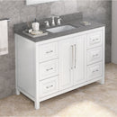 Jeffrey Alexander 48" White Cade Vanity Rectangle Bowl with Boulder Cultured Marble Vanity Top