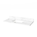 Jeffrey Alexander 48" White Cade Vanity Rectangle Bowl with Calacatta Vienna Quartz Vanity Top