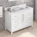 Jeffrey Alexander 48" White Cade Vanity Rectangle Bowl with Calacatta Vienna Quartz Vanity Top