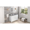 Jeffrey Alexander 48" White Cade Vanity Rectangle Bowl with Steel Gray Cultured Marble Vanity Top