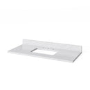 Jeffrey Alexander 48" White Cade Vanity Rectangle Bowl with White Carrara Marble Vanity Top