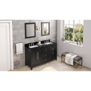 Jeffrey Alexander 60" Black Cade Vanity Double Rectangle Bowl with Black Granite Vanity Top